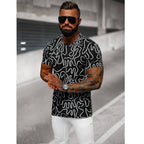 Svart printed T-shirt - Herrtröja framifrån