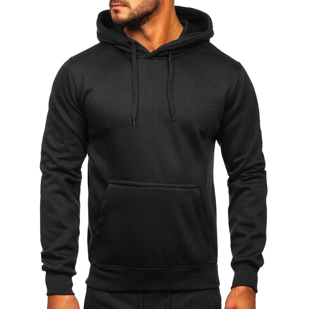 Svart herr träningsoverall - Byxa och hoodie tröjan