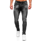 Svart slitna jeans med snören - Herrbyxor