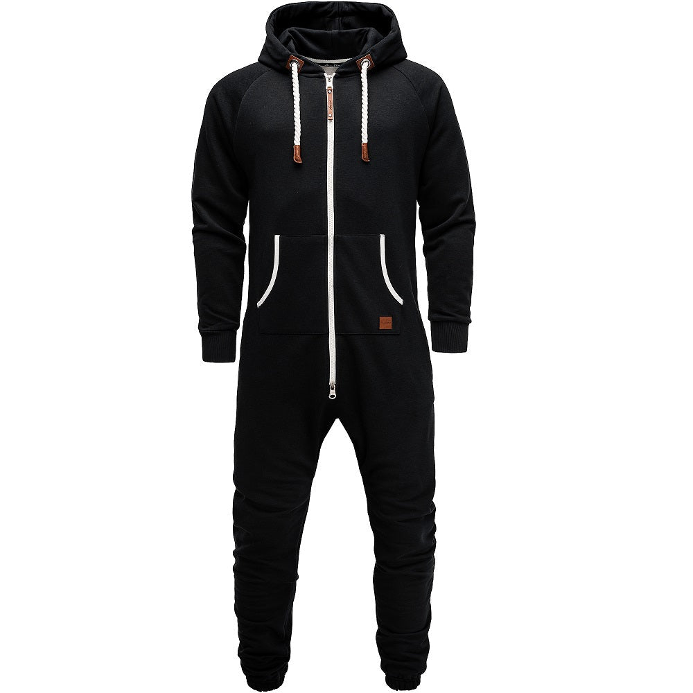 Supersköna unisex jumpsuits med luva - varm och gosig onesie svart