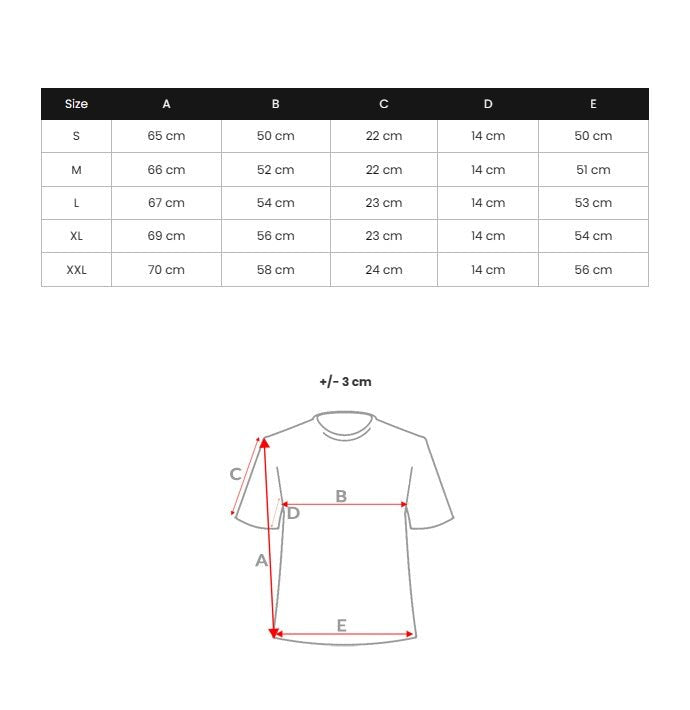 T-shirt med upphöjt mönster - Herr stolekstabell