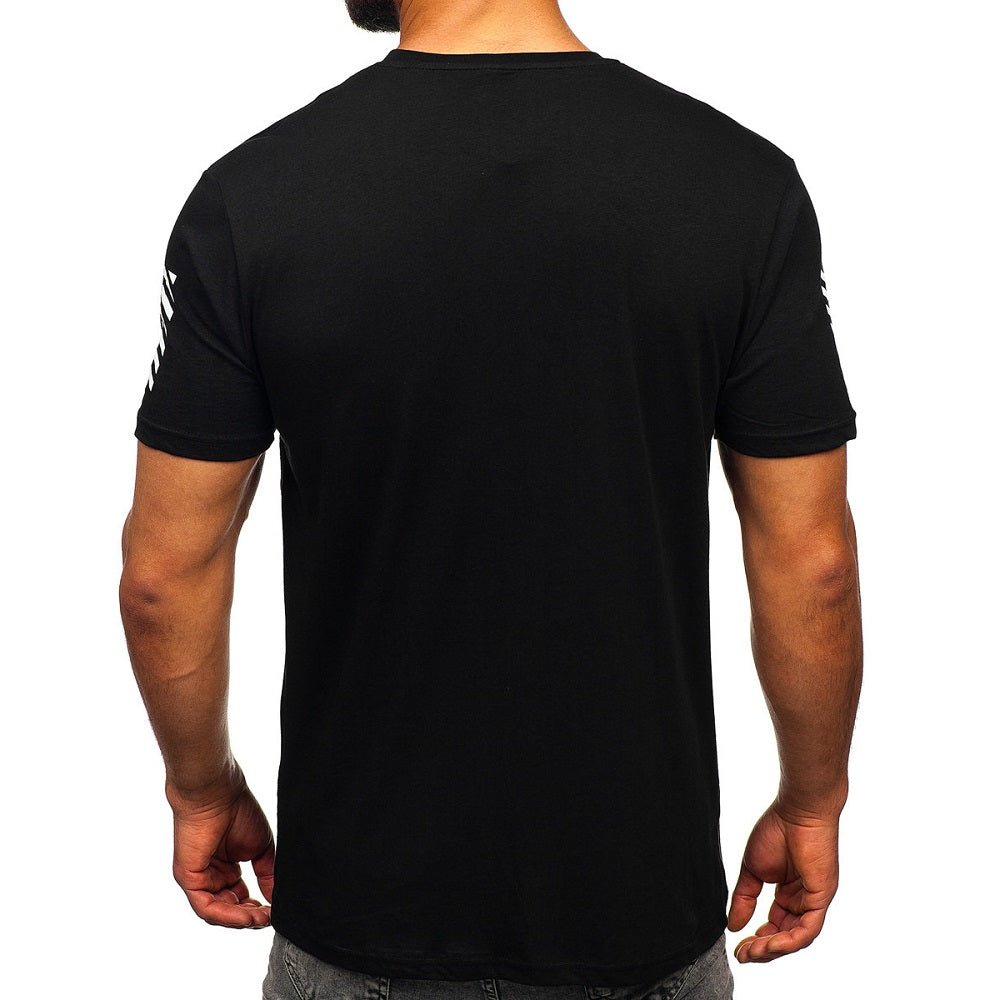 T-shirt med tryck - Svart herrtröja bakifrån