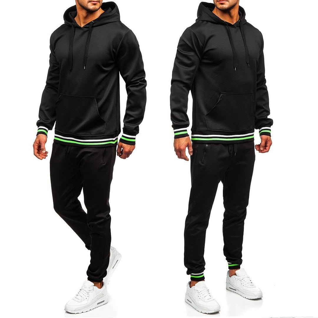 Svart träningsoverall med hoodie och joggingbyxor