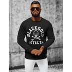 Svart sweatshirt - Vitt tryck herr framifrån