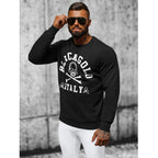 Svart sweatshirt - Vitt tryck herr sidan