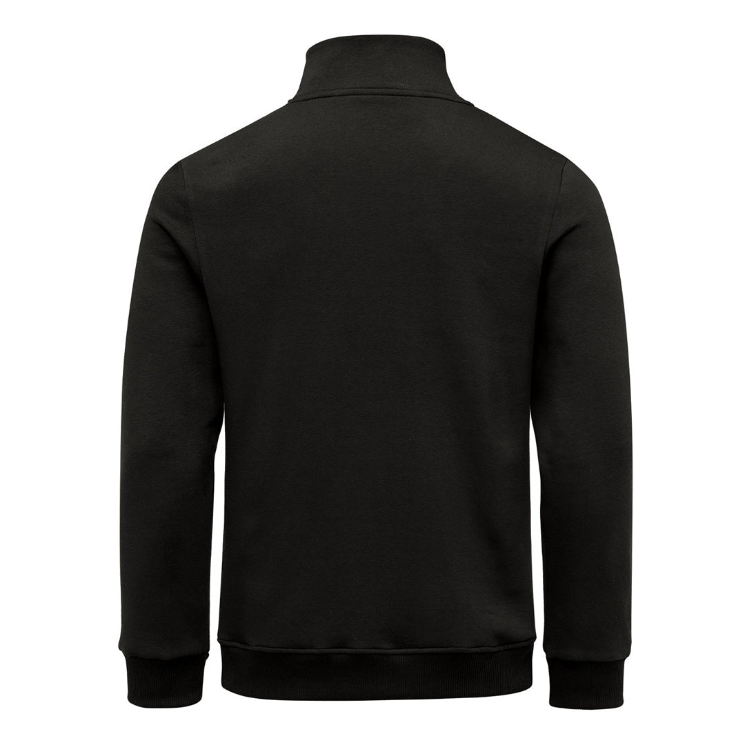 svart herrtröja från Amaci & Sons half zip bakifrån