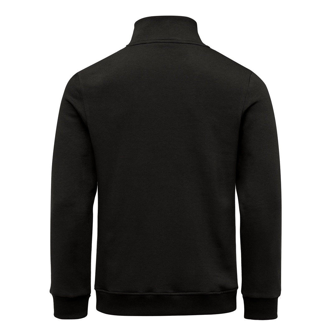 Svart Amaci & Sons sweatshirt herr med ståkrage sedd bakifrån