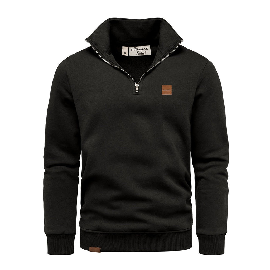 svart herrtröja från Amaci & Sons half zip