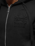 Svart luvtröja - Zip hoodie herr zoomad