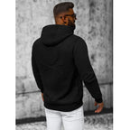 Svart luvtröja - Zip hoodie herr bakifrån