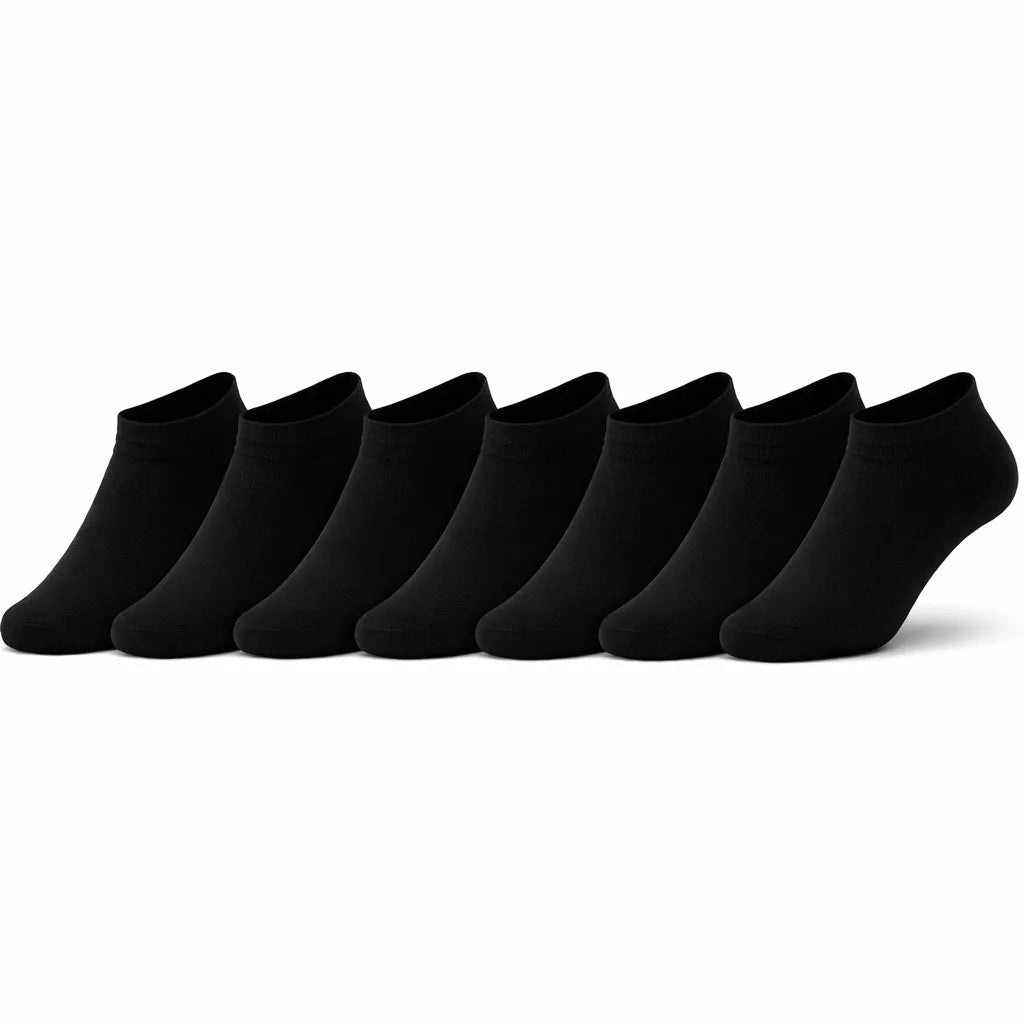 7-pack svarta ankelstrumpor