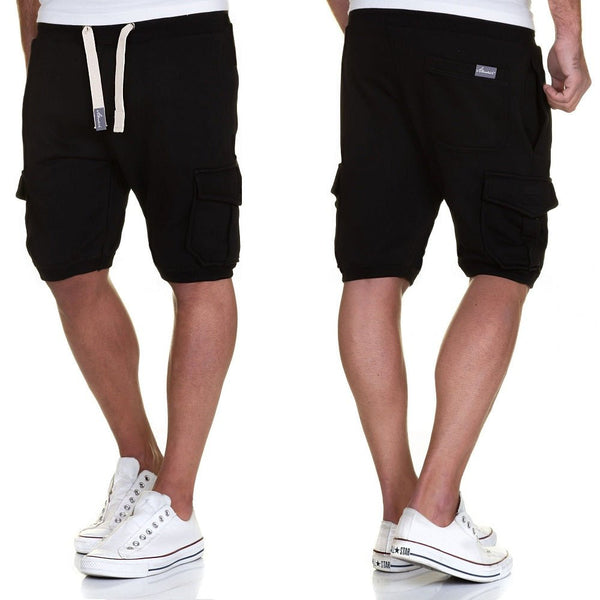 Mjukisshorts svarta cargo shorts