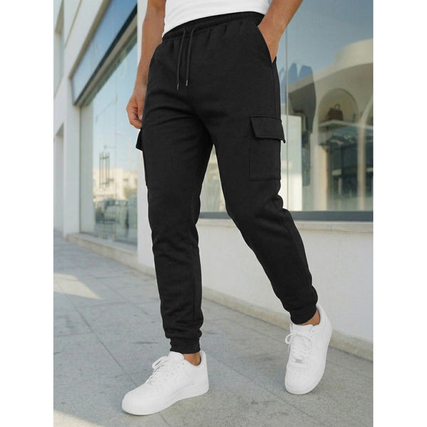 svarta träningsbyxor herr med sidofickor