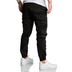 Svarta chino joggers 499 kr - cargobyxor - herrbyxor - bakifrån
