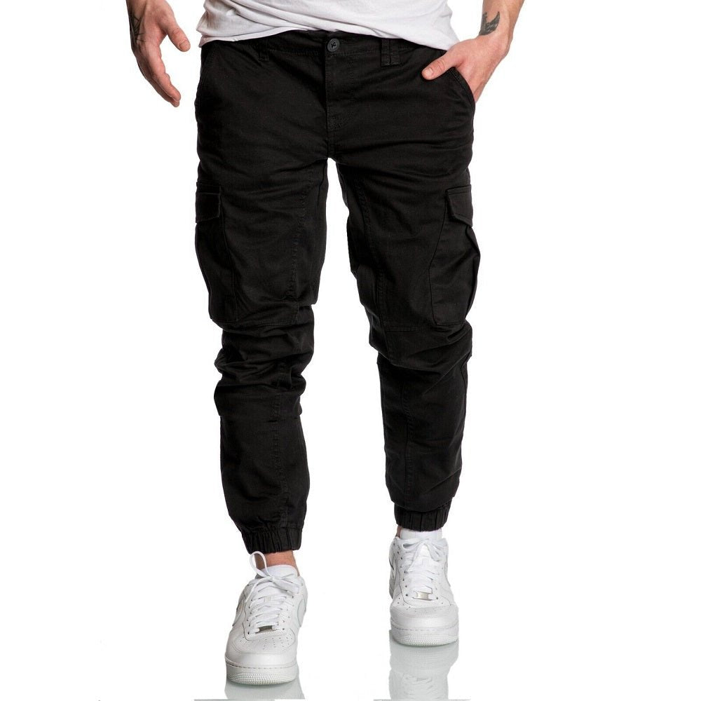 Svarta chino joggers 499 kr - cargobyxor - herrbyxor - framifrån