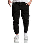 Svarta chino joggers 499 kr - cargobyxor - herrbyxor - framifrån