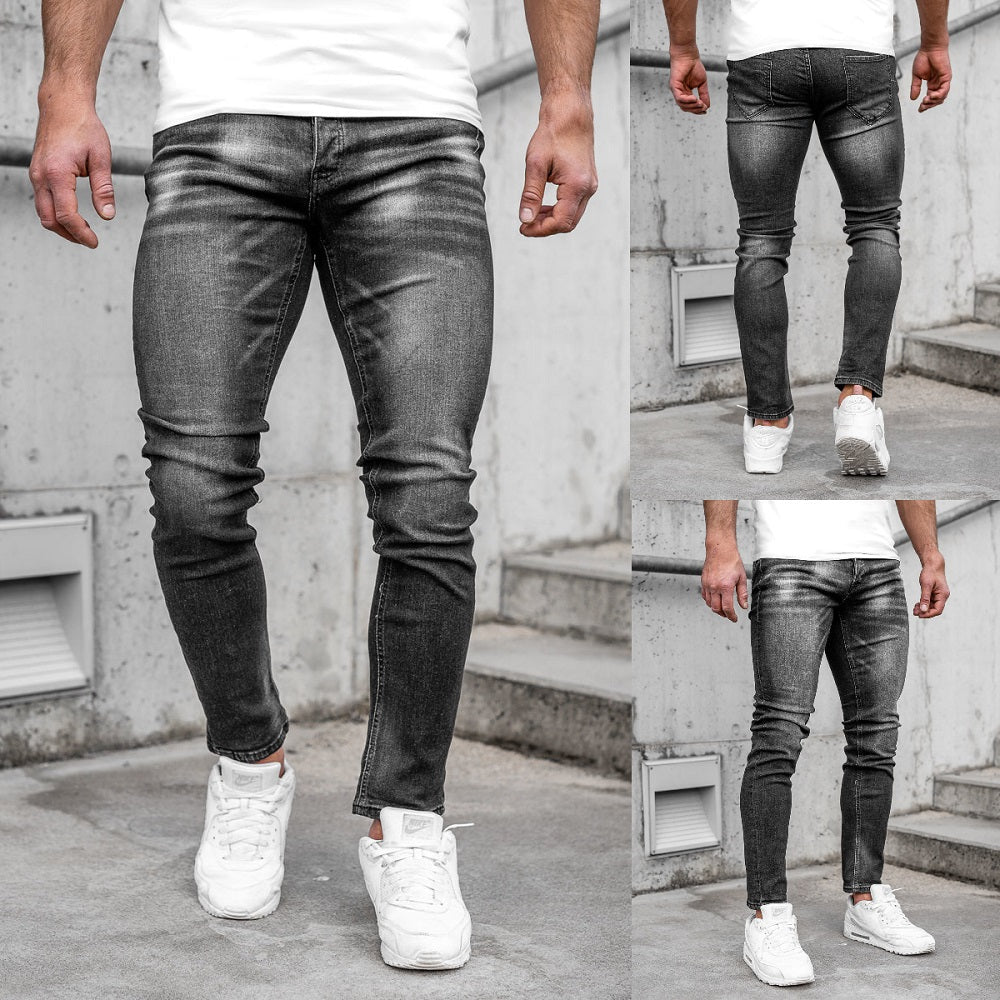 Svarta billiga herrjeans - med stretch