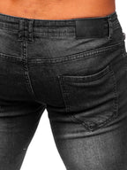 Svarta herrjeans - med stretch - bakifrån