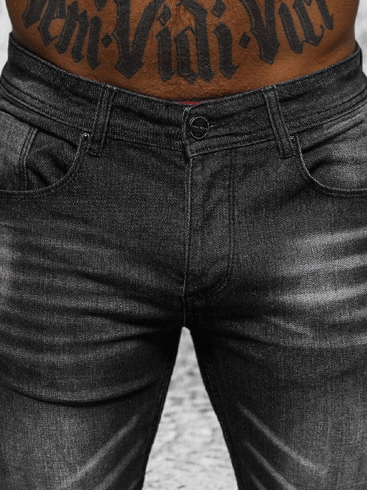 Skuggade jeans - Svarta slim fit herr zoomad