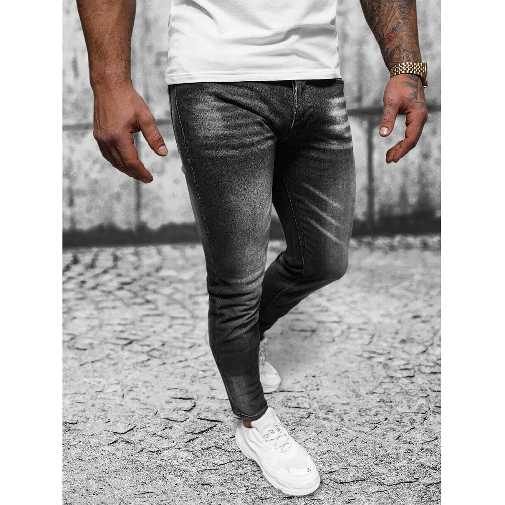 Skuggade jeans - Svarta slim fit herr sidan