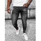 Skuggade jeans - Svarta slim fit herr framifrån