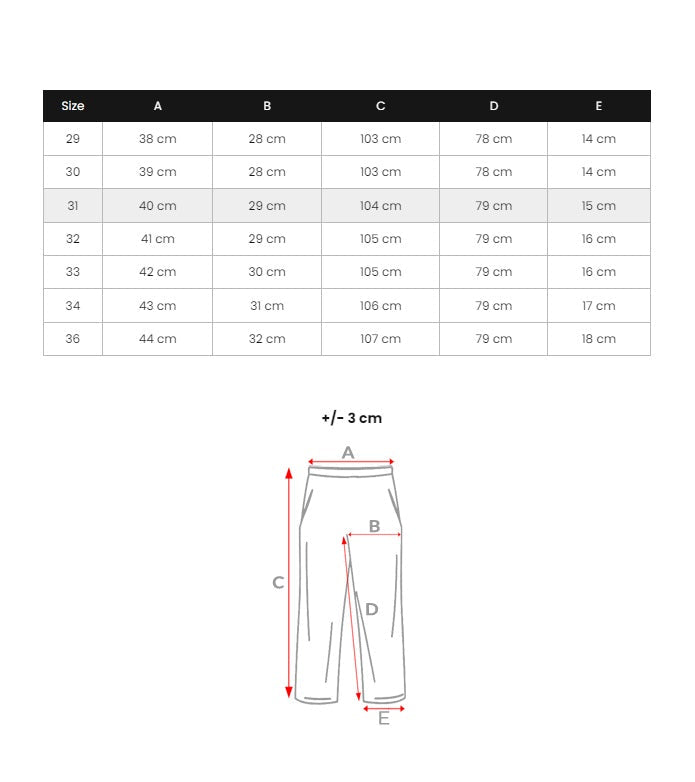 Skuggade jeans - Svarta slim fit herr storlekstabell