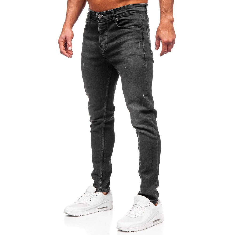Herrjeans regular fit - Svart slitna