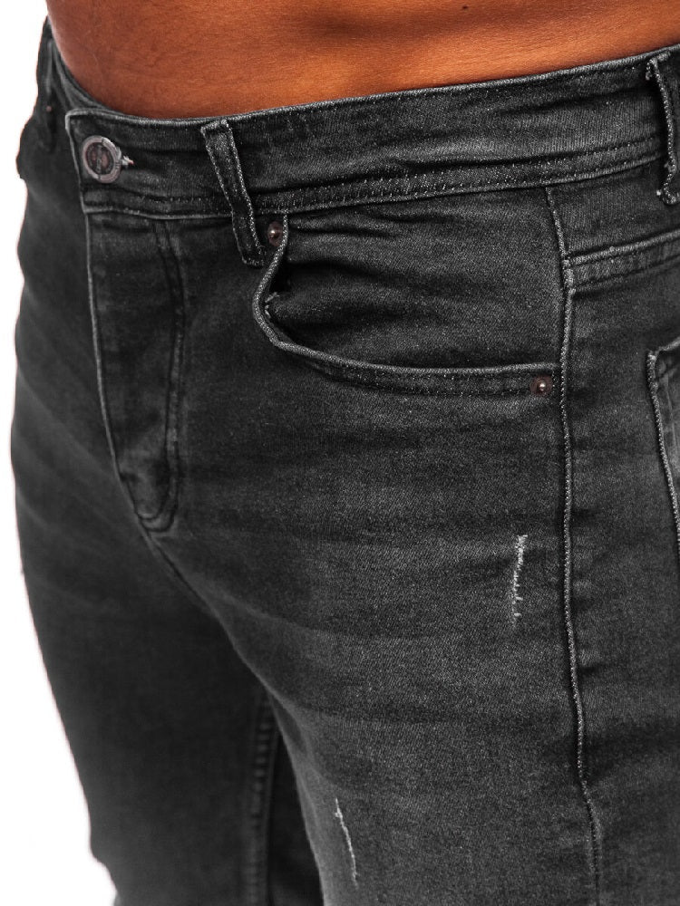 Herrjeans regular fit - Svart slitna zoomad