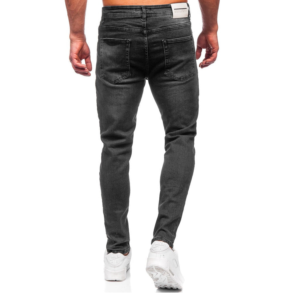 Herrjeans regular fit - Svart slitna bakifrån
