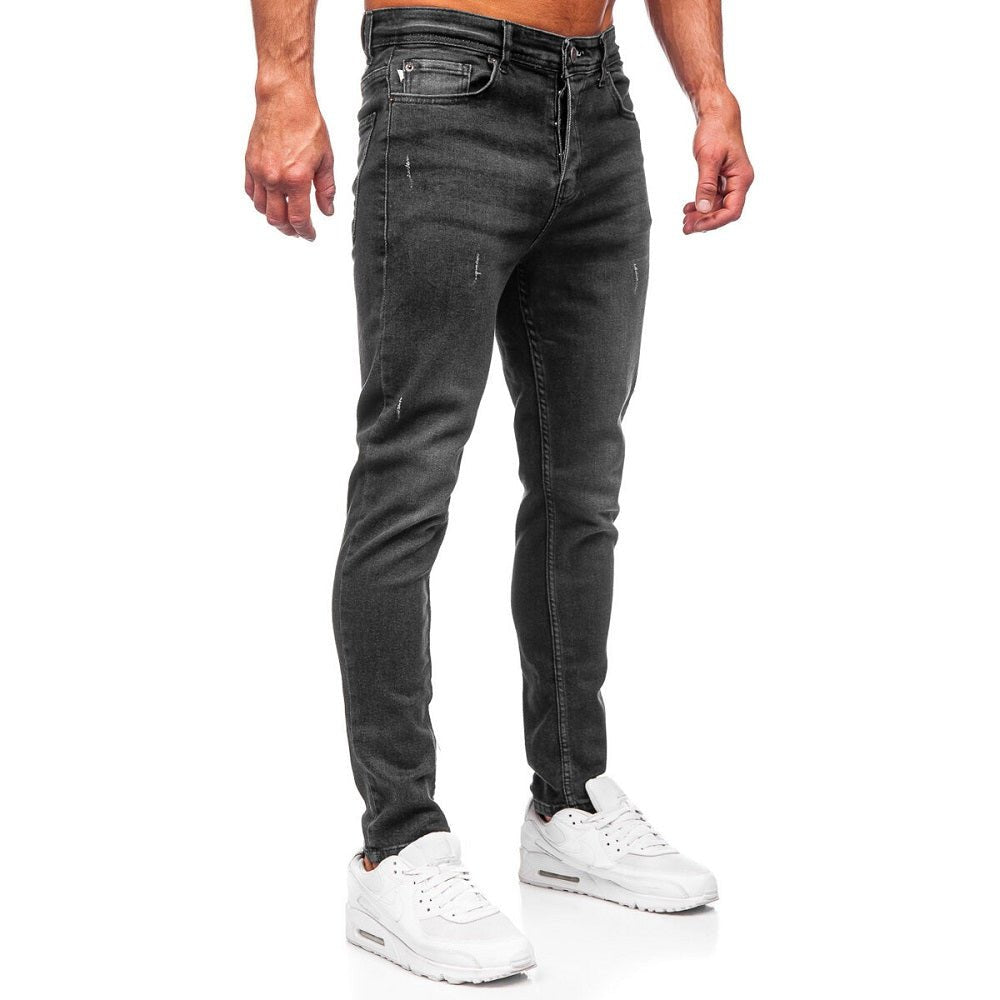 Herrjeans regular fit - Svart slitna sidan