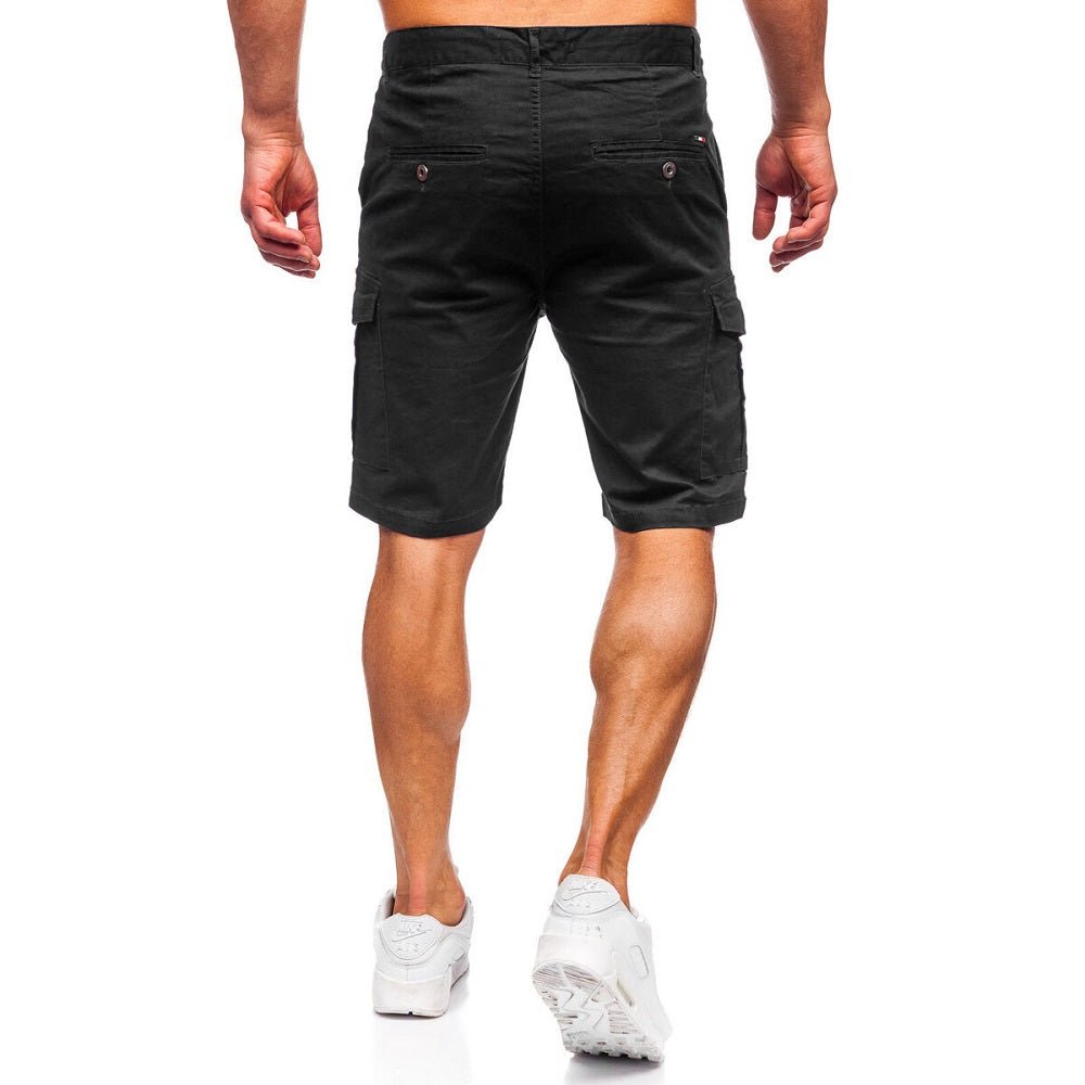 Svarta cargoshorts - Kortbyxor herr bakifrån