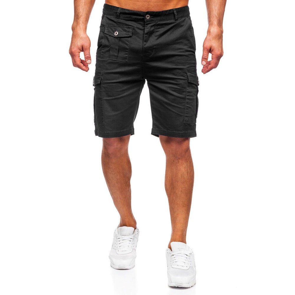 Svarta cargoshorts - Kortbyxor herr framifrån