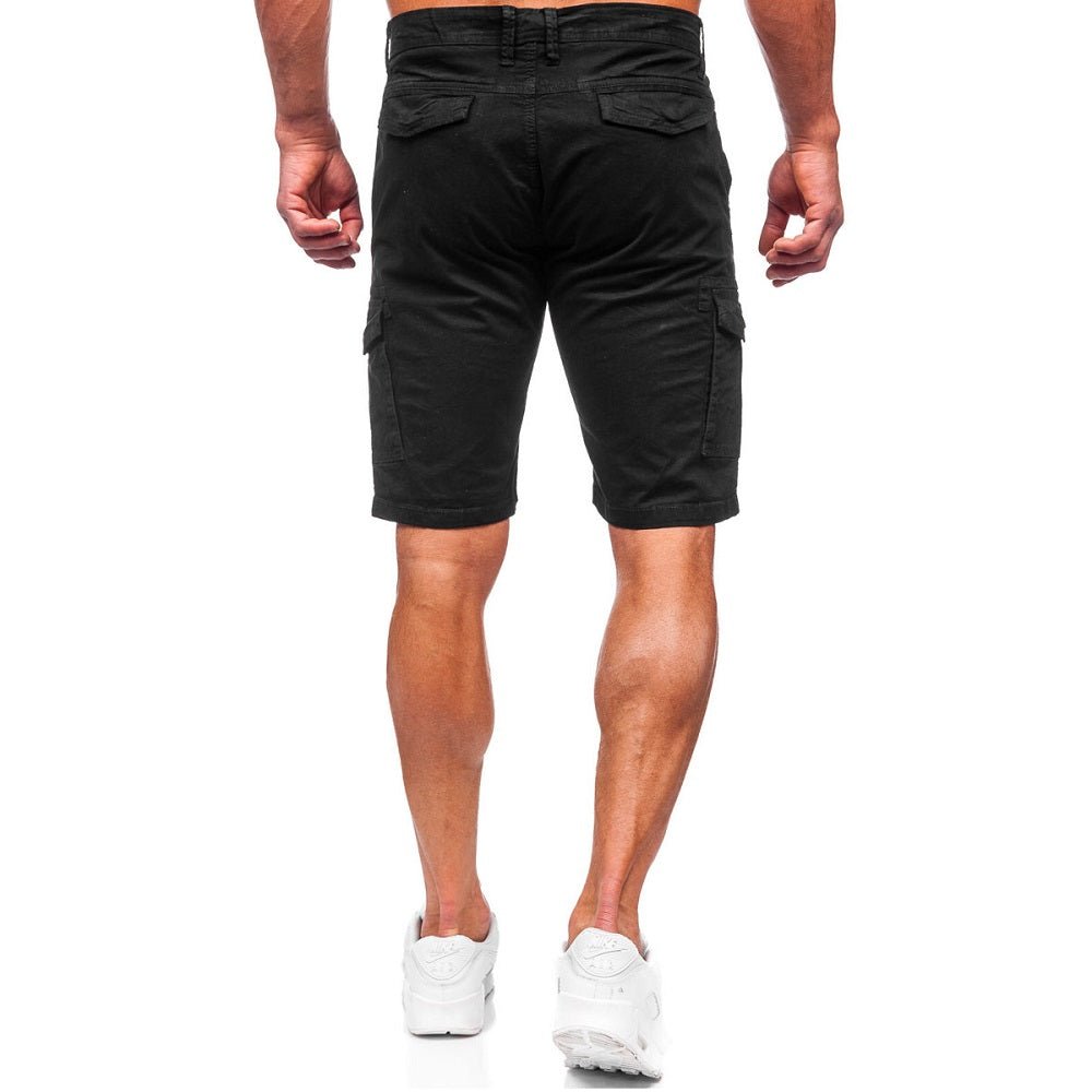 Svarta cargoshorts - Herrkläder bakifrån