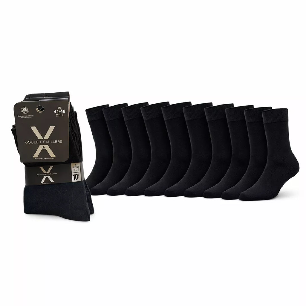 10-pack svarta herrstrumpor X-Sole
