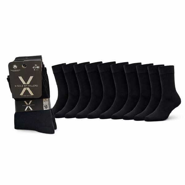 10-pack svarta herrstrumpor X-Sole