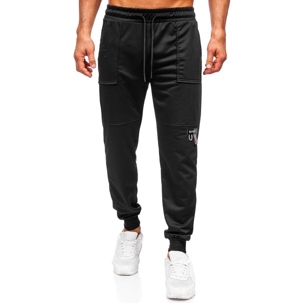 Herr Mjukisbyxor - Svarta Träningsbyxor framifrån