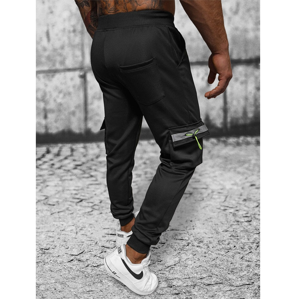 Svarta sweatpants - mjukisbyxa herr bakifrån