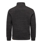 Svartmelerad Amaci & Sons half zip tröja herr sedd bakifrån