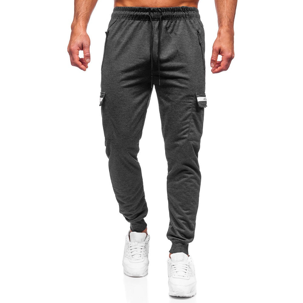 Grafitgrå byxa i cargomdell - Sweatpants framifrån