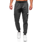 Grafitgrå byxa i cargomdell - Sweatpants framifrån