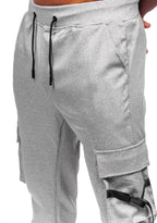 Ljusgråa sweatpants - Polyester mjukisbyxor zoomad