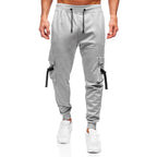 Ljusgråa sweatpants - Polyester mjukisbyxor framifrån