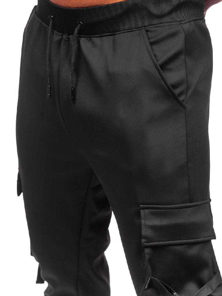 Svarta sweatpants - Polyester mjukisbyxor zoomad