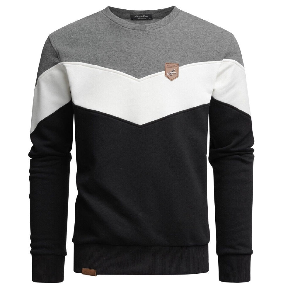 Sweatshirt herr - Flerfärgad herrtröja grå vit och svart