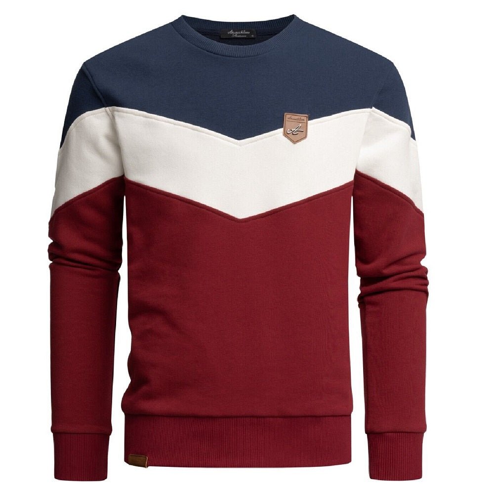 Sweatshirt herr - Flerfärgad herrtröja navyblå vit och röd
