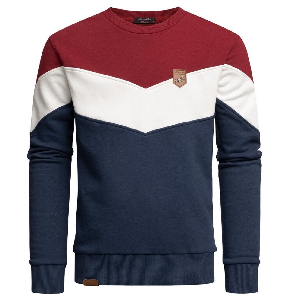Sweatshirt herr - Flerfärgad herrtröja röd vit navyblå