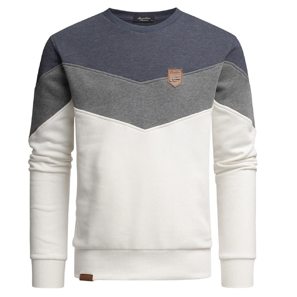 Sweatshirt herr - Flerfärgad herrtröja blå grå och vit