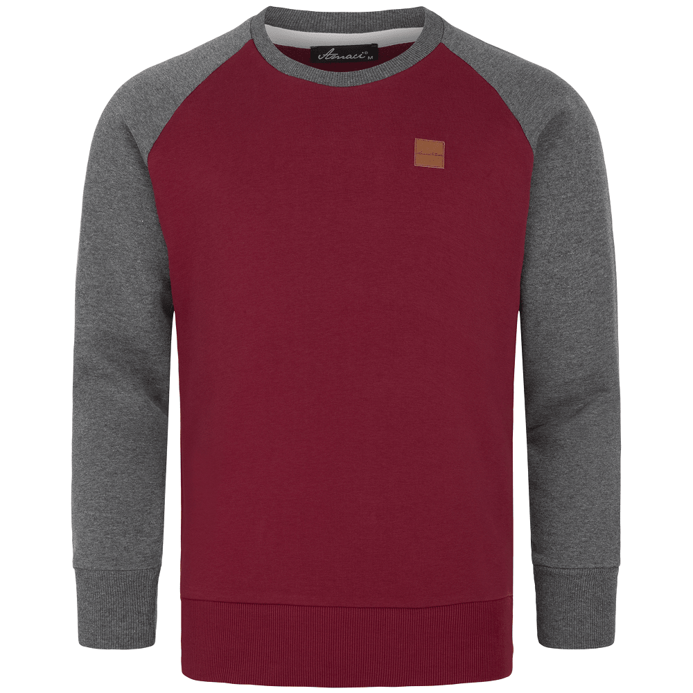 Sweatshirt Herr - långärmad vinröd herrtröja