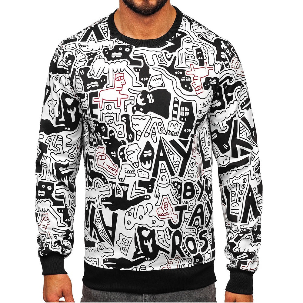 Svart printed tröja - Sweatshirt framifrån