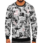 Svart printed tröja - Sweatshirt framifrån